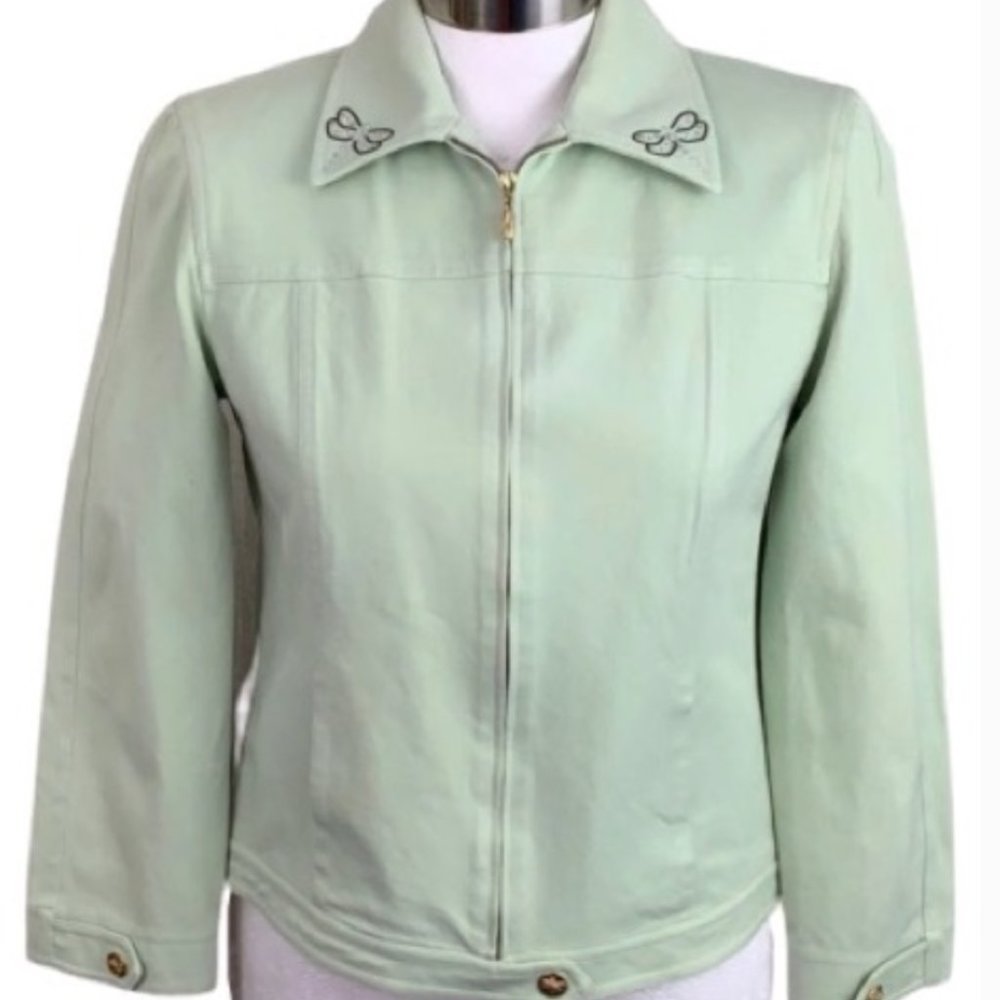 St. John Sport Lime Green Jean Jacket